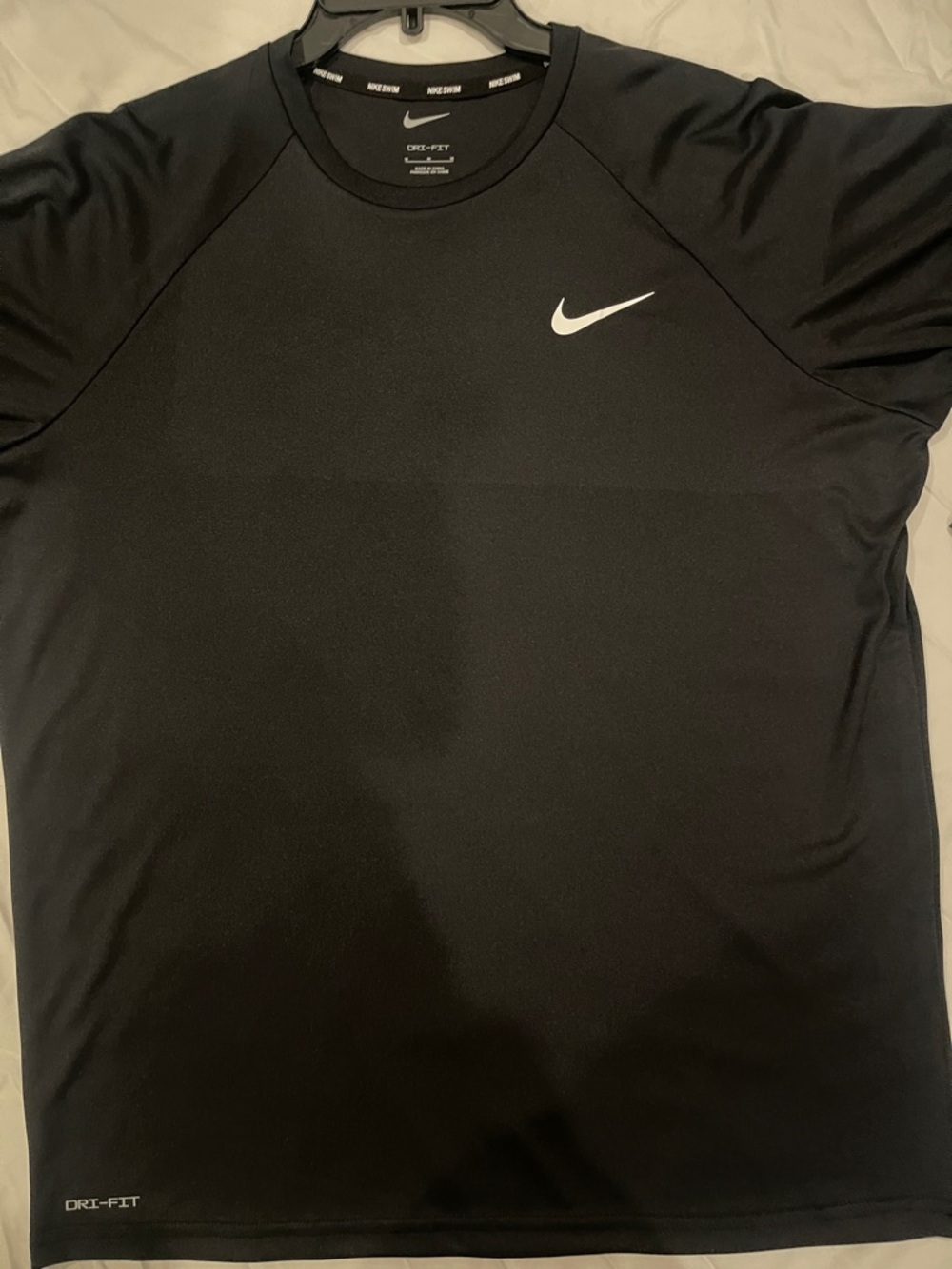 Nike Black Dri-FIT Short Sleeve Performance Tee with White Swoosh